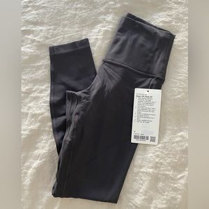 NWT lululemon align 25” - Black Granite, Size 4